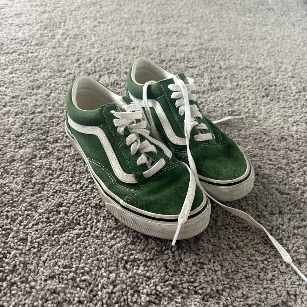 Vans Classic Green and White Sneakers